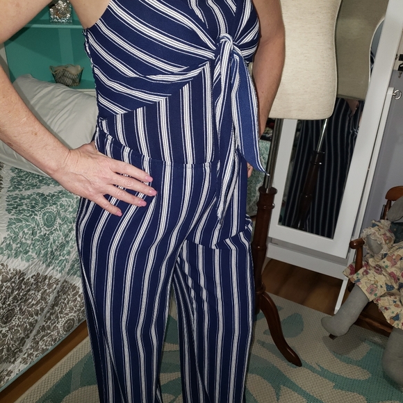 Rue 21 Blue/white Jumpsuit - Picture 3 of 5